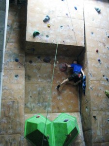Indoor top-rope climbing