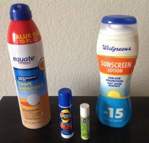 Assortment of sunscreens