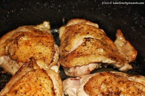 Browned chicken thighs